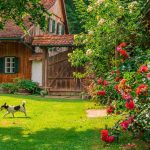 Ferienanlage Teichwiesn – Das Sauna-Haus im Hintergrund